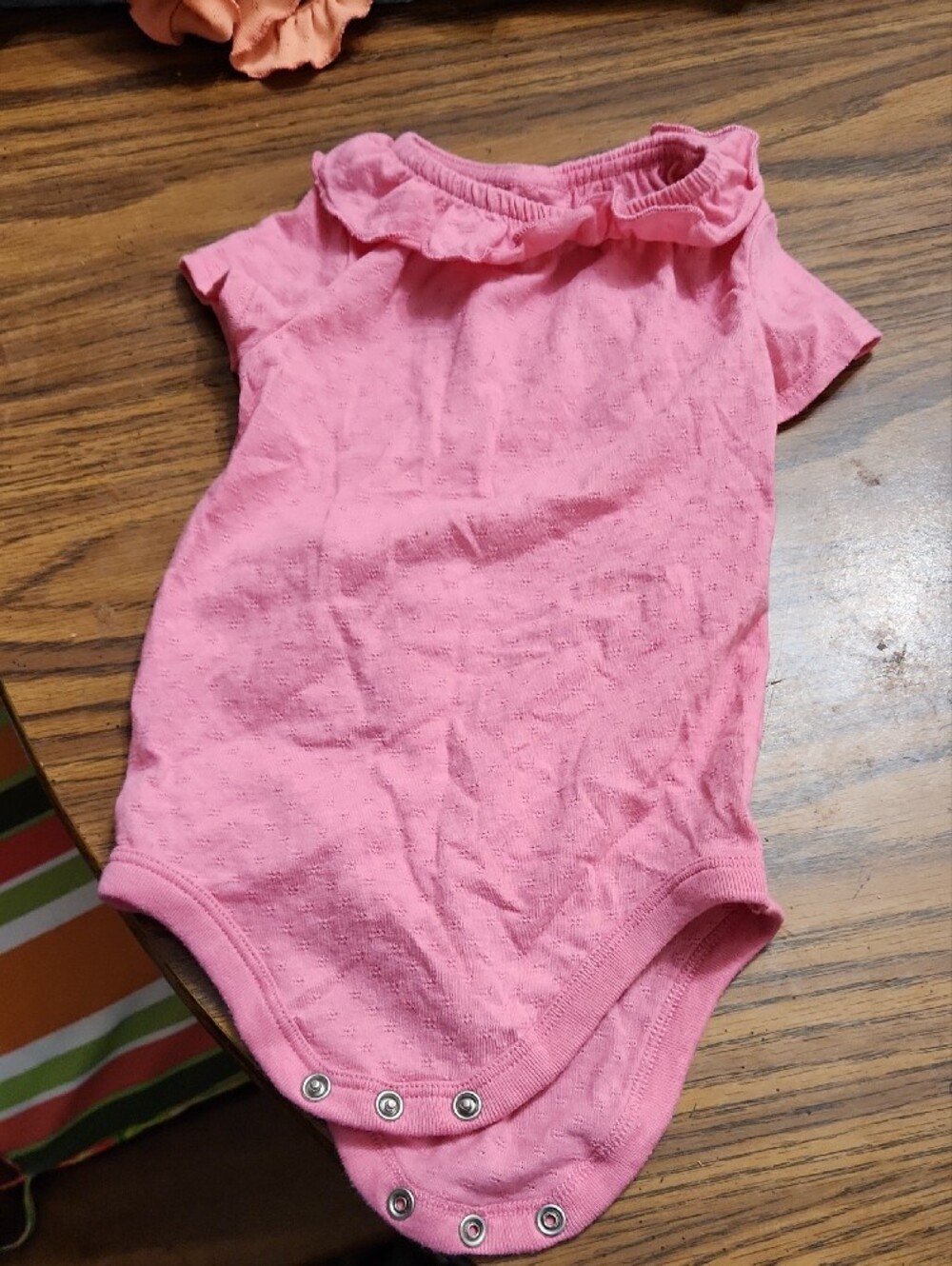 Shabby Chic Girls' Mixed Pink, Coral, Peach & Cream One-Piece Bodysuit Set - Picture 8 of 11